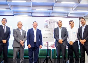 EMAP, Governo do MA e Ministro dos Portos participam de celebração das primeiras 100 mil toneladas de fertilizantes transportadas via corredor Arco Norte.