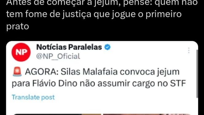 Aliado reage a Malafaia por jejum contra indicação de Dino ao STF: ‘Pilantra’