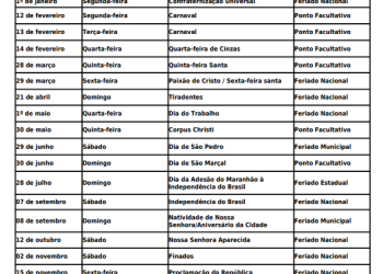 Veja os dias de feriados e pontos facultativos em São Luís para 2024