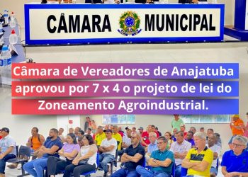 Anajatuba/MA: Câmara de Vereadores aprovou por 7 x 4 o Projeto de Lei do Zoneamento Agroindustrial.