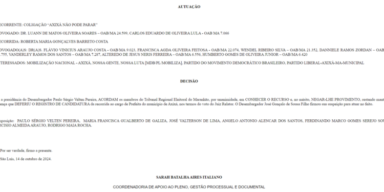 Axixá: Justiça Eleitoral confirma Registro de Candidatura de Roberta Barreto e garante posse como Prefeita