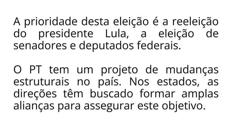 Washington Luiz também critica decisão do presidente nacional do PT
