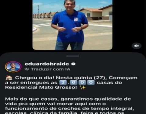 Braide é barrado pela Justiça Eleitoral em inauguração do Residencial Mato Grosso