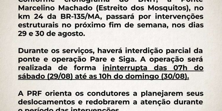 Novo “pare e siga” no fim de semana na ponte do Estreito dos Mosquitos