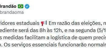 Brandão anuncia ponto facultativo no Maranhão por conta das eleições