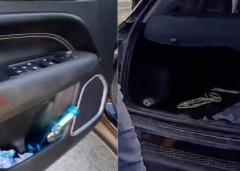 Carro é abandonado com possíveis marcas de sangue, corda e saco na Avenida Litorânea